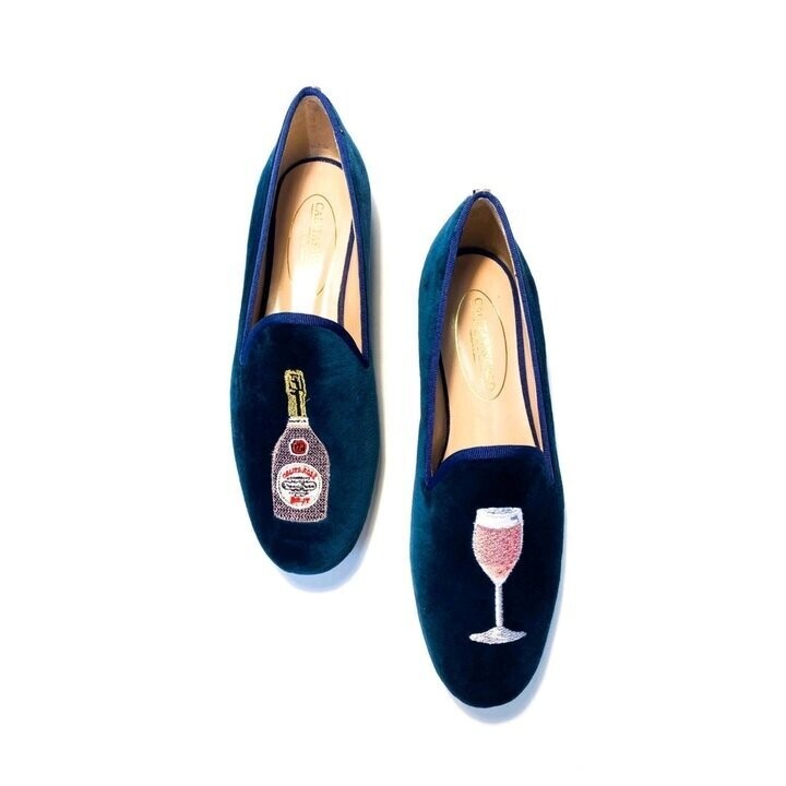Calita Shoes ​LOAFERS PETROLEUM BLUE TX VELVET CHAMPAGNE ROSÉ 2025