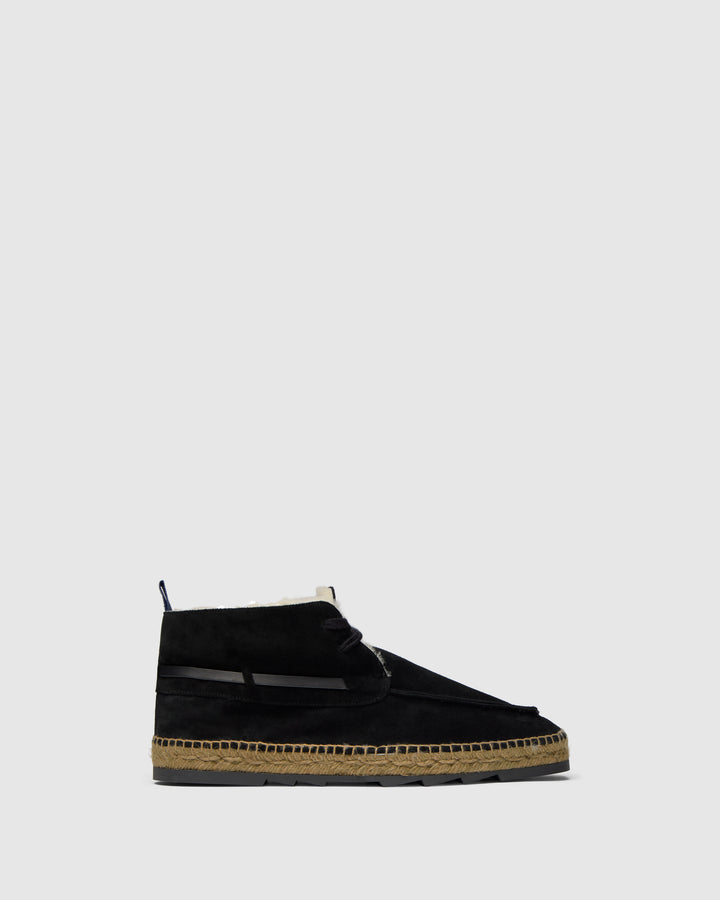 Castañer CASTAÑER | Alpargata Plana Cerrada Serraje NEGRO BERGAMO COSY T/186 – Castañer