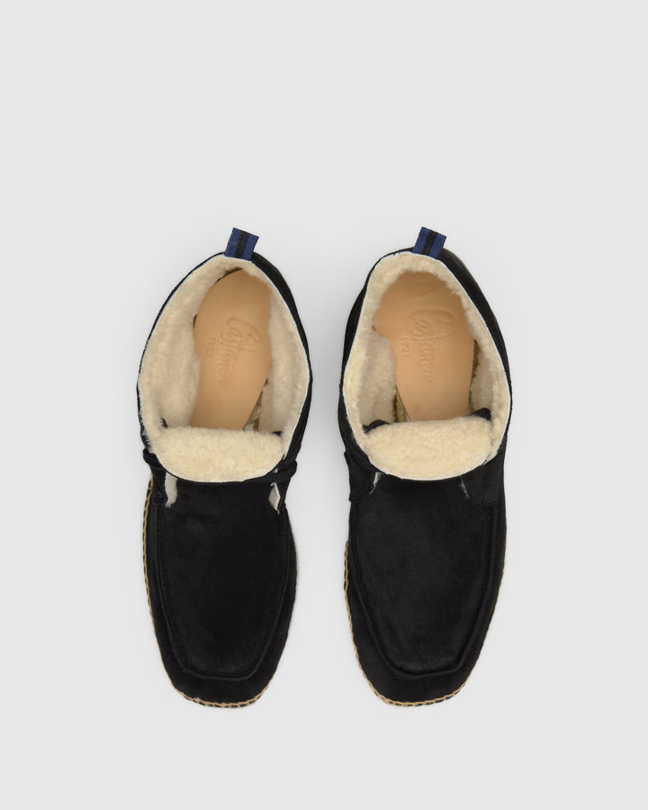 Castañer CASTAÑER | Alpargata Plana Cerrada Serraje NEGRO BERGAMO COSY T/186 – Castañer ÚLTIMAS EDICIONES