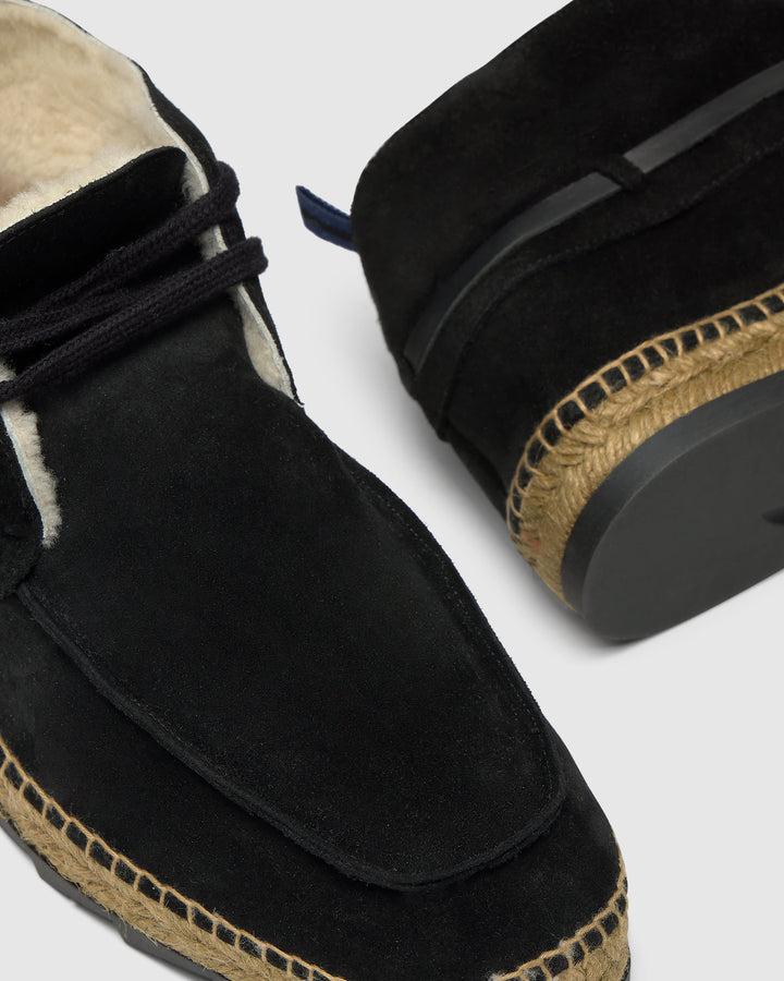 Castañer CASTAÑER | Alpargata Plana Cerrada Serraje NEGRO BERGAMO COSY T/186 – Castañer ÚLTIMAS EDICIONES