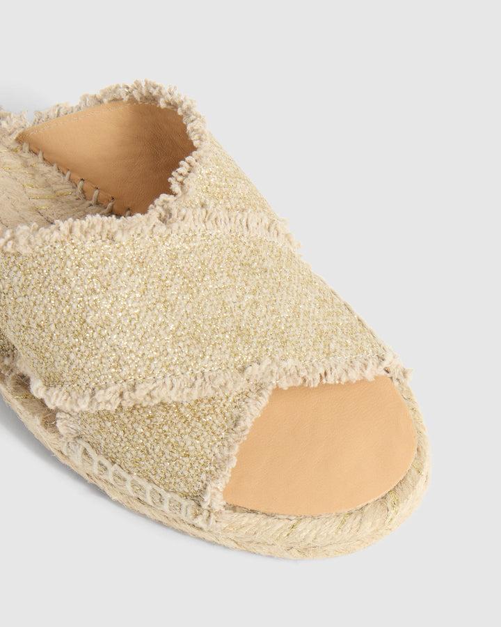 Castañer CASTAÑER SANDALIAS PLANAS PALMERA ORO CLARO MUJER – Castañer Venta caliente