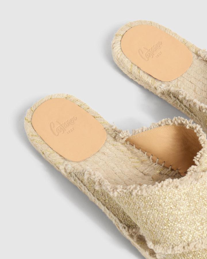 Castañer CASTAÑER SANDALIAS PLANAS PALMERA ORO CLARO MUJER – Castañer Venta caliente