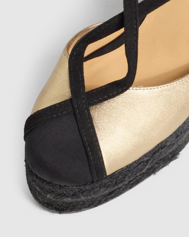 Castañer CASTAÑER | Diseñada por 'Casilda se casa' para Castañer. Las alpargata Casilda en piel cierre con lazada y cuña de 11cm con doble plataforma Oferta especial de fábrica
