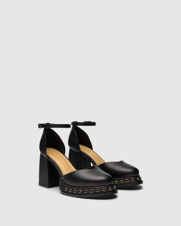 Castañer CASTAÑER | Tacón Cerrada Napa NEGRO VARLOT STUDS/250 – Castañer Rebajas