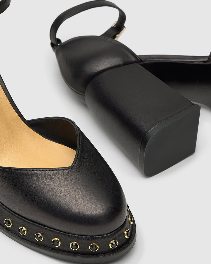 Castañer CASTAÑER | Tacón Cerrada Napa NEGRO VARLOT STUDS/250 – Castañer Rebajas