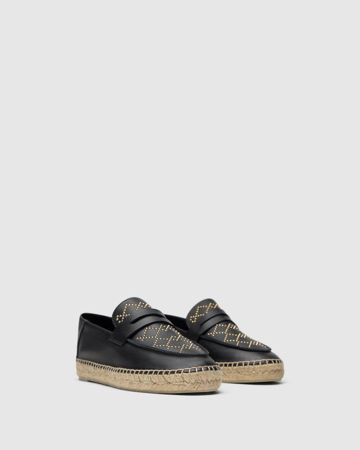 Castañer CASTAÑER | Alpargata Plana Cerrada Napa NEGRO KEULE STUDS/250 – Castañer Envío gratis