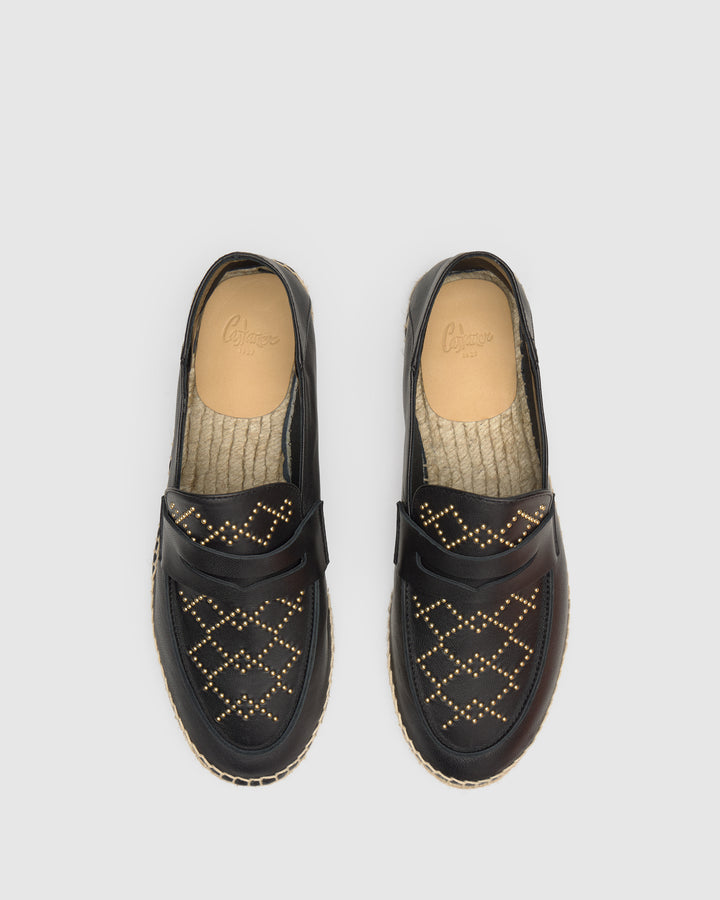 Castañer CASTAÑER | Alpargata Plana Cerrada Napa NEGRO KEULE STUDS/250 – Castañer Envío gratis