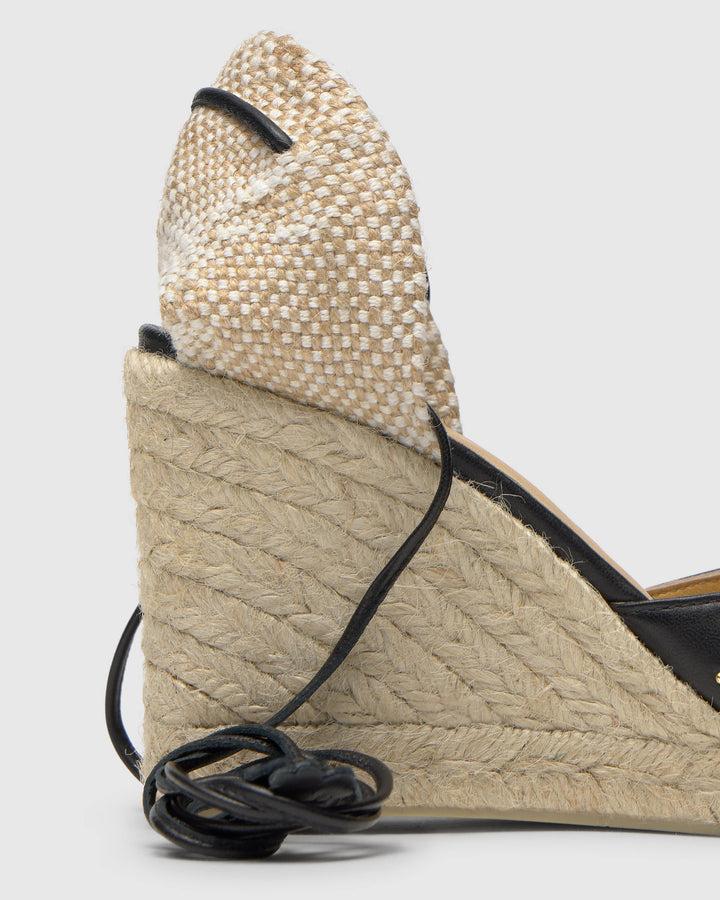 Castañer CASTAÑER | Alpargata Cuña Cerrada Napa NEGRO CARINA STUDS/8/250 – Castañer Oferta especial