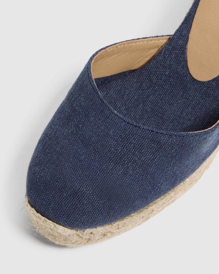 Castañer CASTAÑER | Alpargatas Carina en algodón acabado lavado cierre mediante lazada y cuña de 7cm. – Castañer Envío gratis