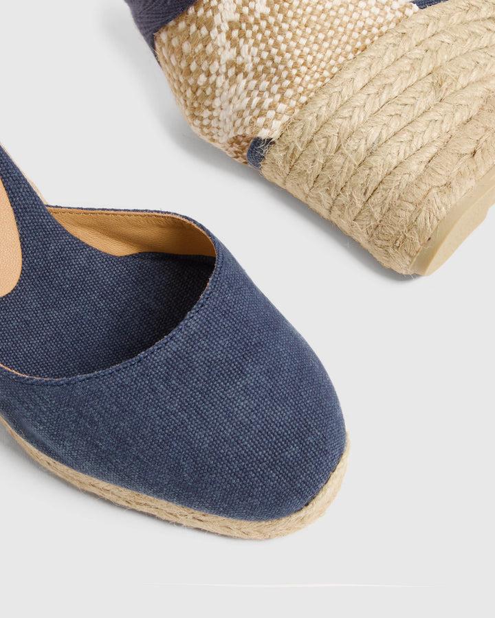 Castañer CASTAÑER | Alpargatas Carina en algodón acabado lavado cierre mediante lazada y cuña de 7cm. – Castañer Envío gratis