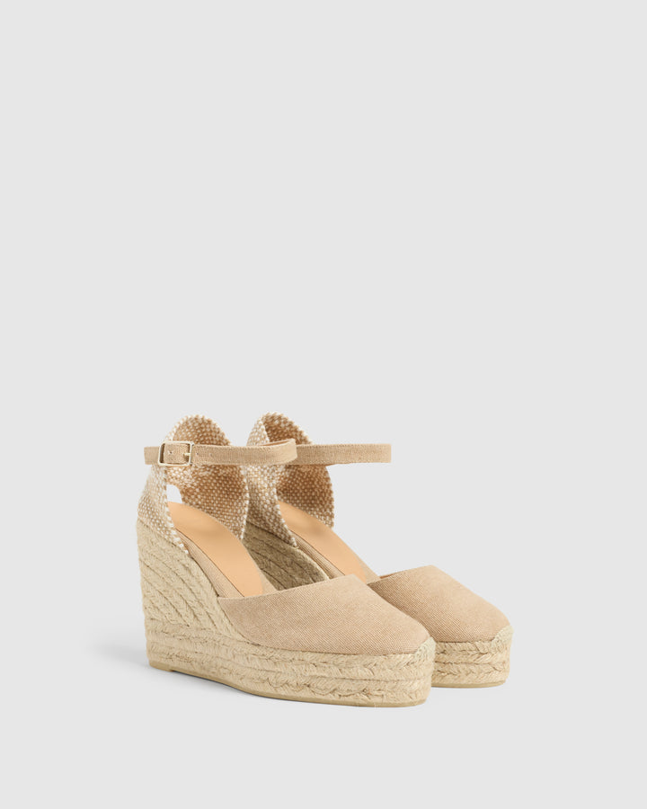 Castañer ALPARGATA CAROL PALA TALON SAND CUÑA MUJER | CASTAÑER – Castañer