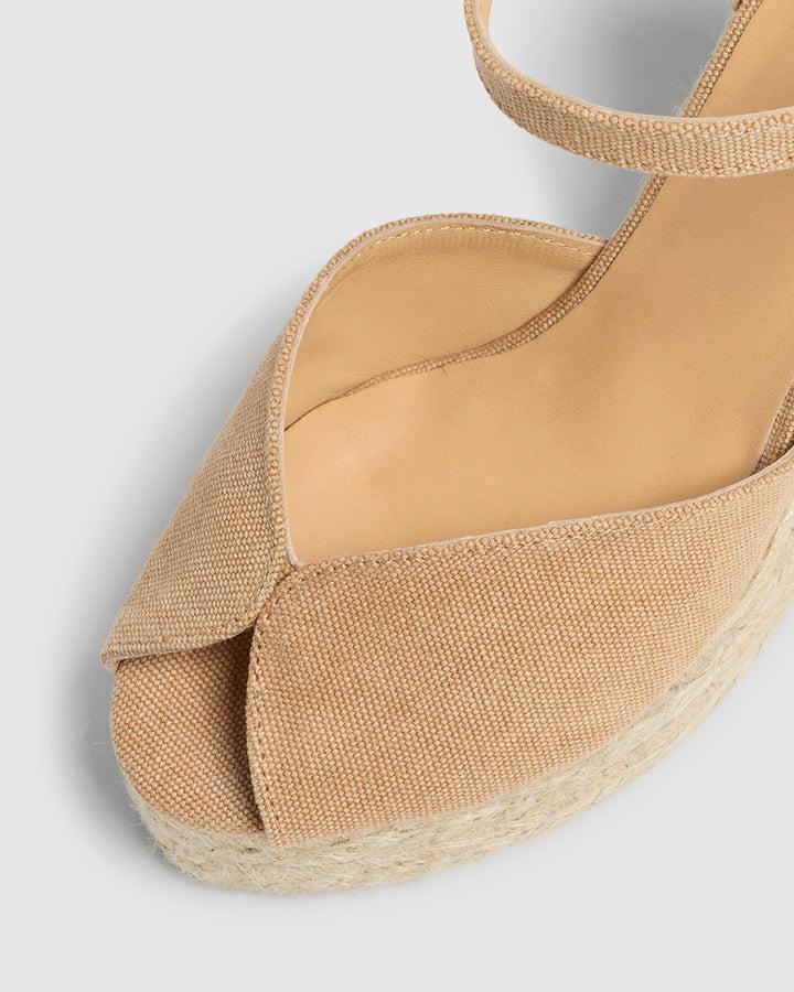 Castañer ALPARGATA BIANCA SANDALIA TOSTADO CUÑA MUJER | CASTAÑER – Castañer Última moda