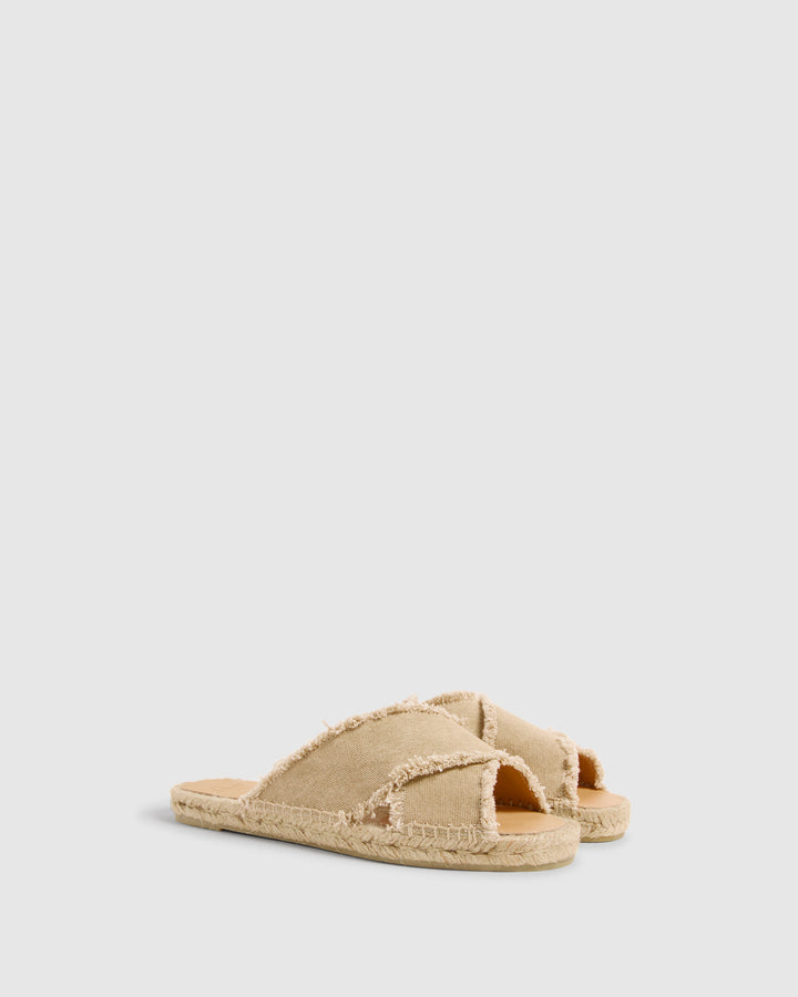 Castañer CASTAÑER SANDALIAS PLANAS PALMERA SAND MUJER – Castañer