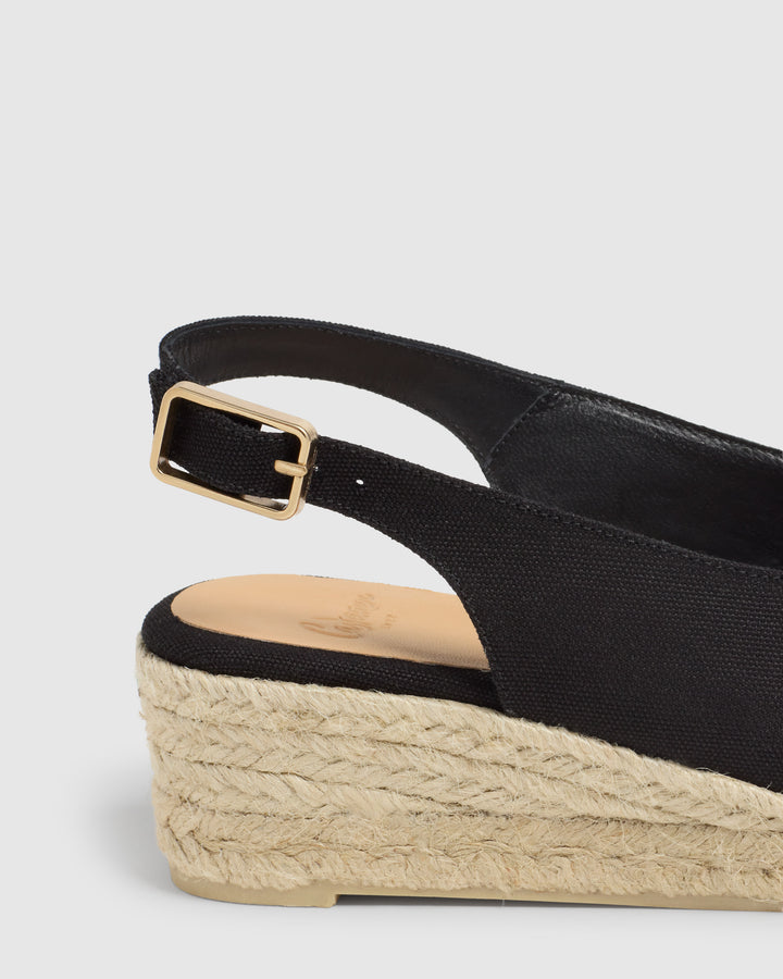 Castañer CASTAÑER SANDALIAS CUÑA DOSALIA NEGRO MUJER – Castañer En línea