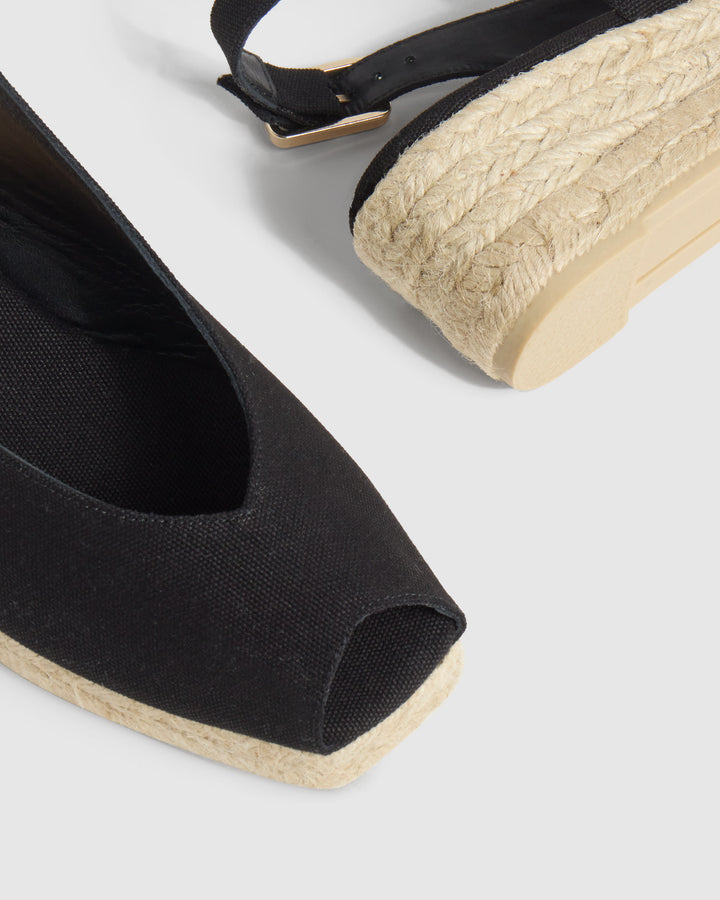 Castañer CASTAÑER SANDALIAS CUÑA DOSALIA NEGRO MUJER – Castañer En línea