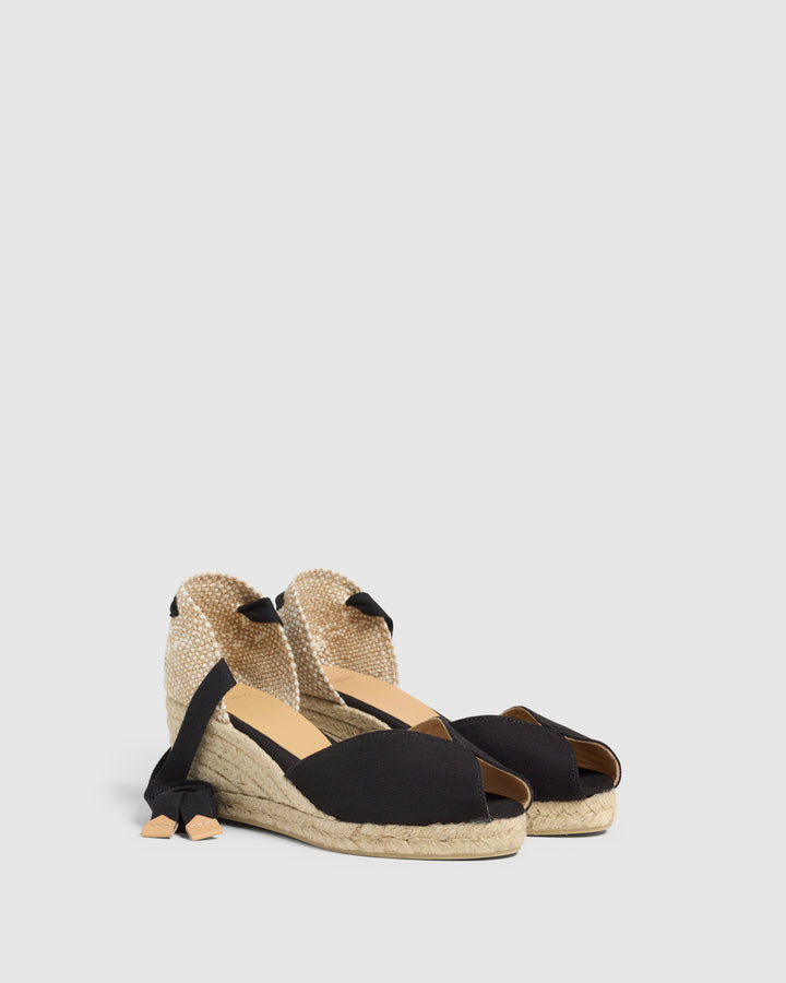 Castañer ALPARGATA BILLINA SANDALIA NEGRO CUÑA MUJER | CASTAÑER – Castañer
