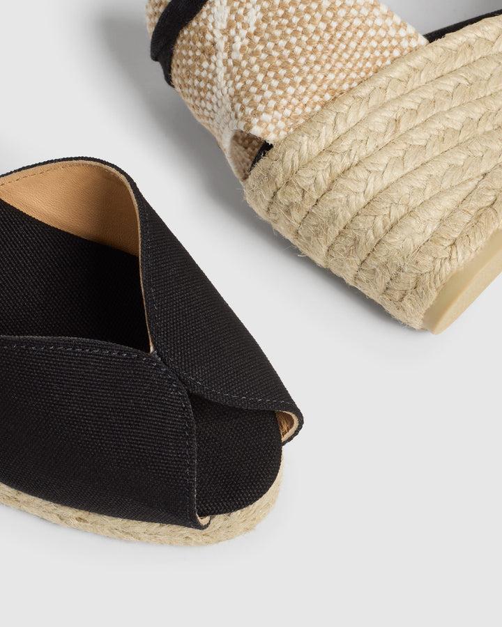 Castañer ALPARGATA BILLINA SANDALIA NEGRO CUÑA MUJER | CASTAÑER – Castañer Rebajas de fábrica