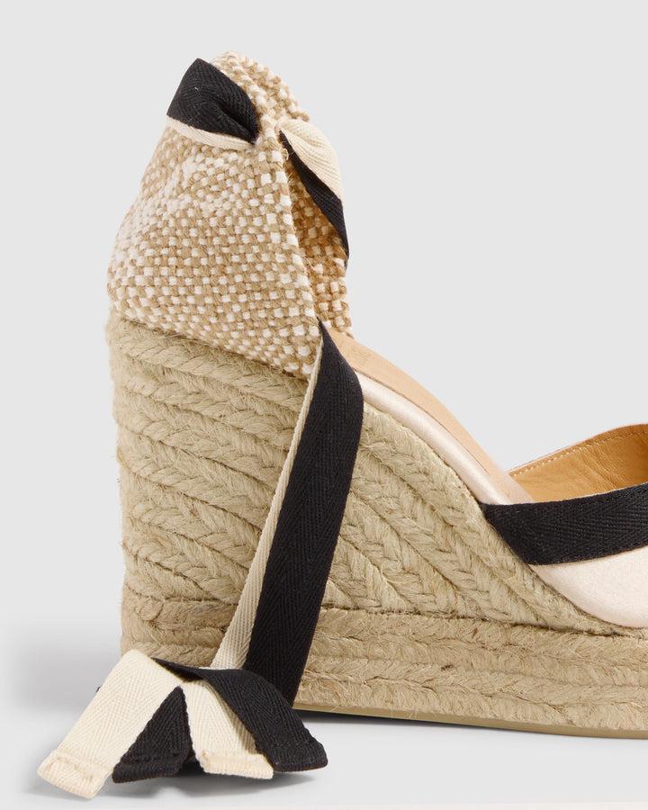 Castañer Alpargata Pala Talon Champagne/Negro Cuña Mujer | Castañer Ventas relámpago