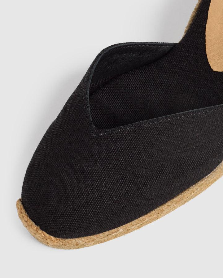 Castañer CASTAÑER | Alpargatas Chiara en algodón orgánico cierre mediante lazada y cuña de 9cm. – Castañer Liquidación