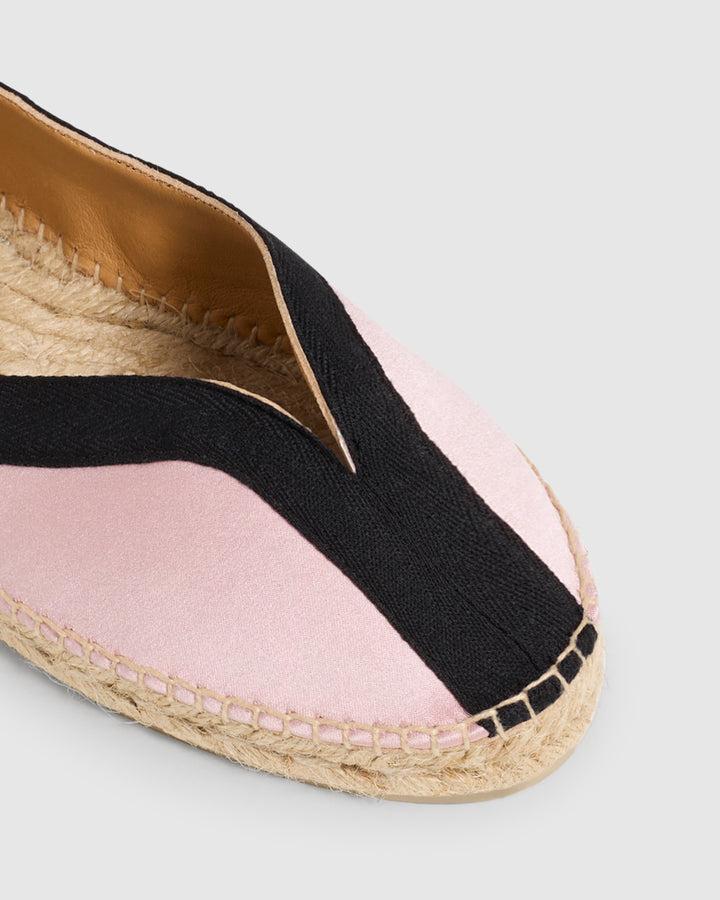 Castañer Alpargata Bailarina Rosa/Negro Plana Mujer | Castañer Envío gratis