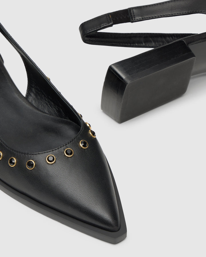 Castañer CASTAÑER | Tacón Cerrada Napa NEGRO PALMA STUDS/250 – Castañer Envío internacional gratuito
