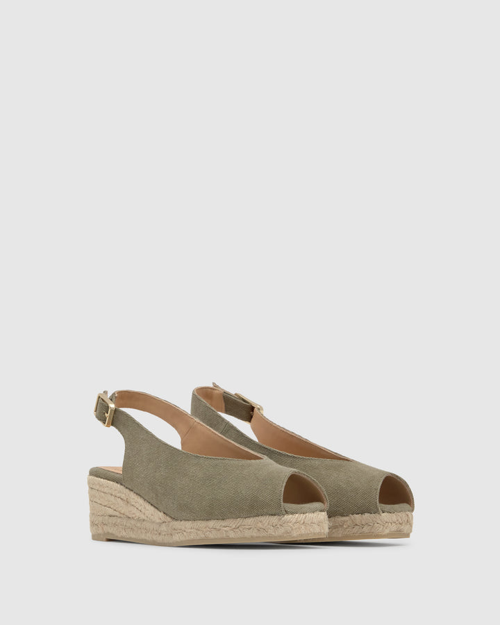 Castañer Calzado de Mujer estilo Peep Toe con Cuña de 5cm de altura | Castañer