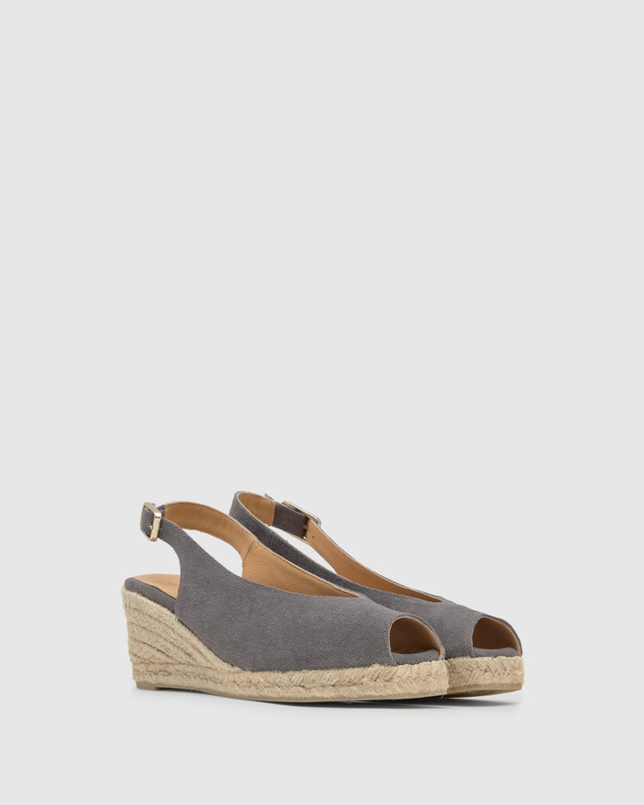 Castañer Calzado de Mujer estilo Peep Toe con Cuña de 7cm de altura | Castañer