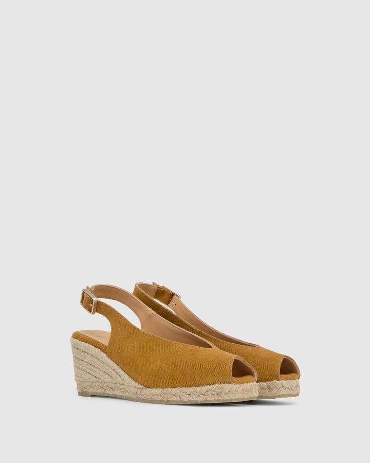 Castañer Calzado de Mujer estilo Peep Toe con Cuña de 7cm de altura | Castañer