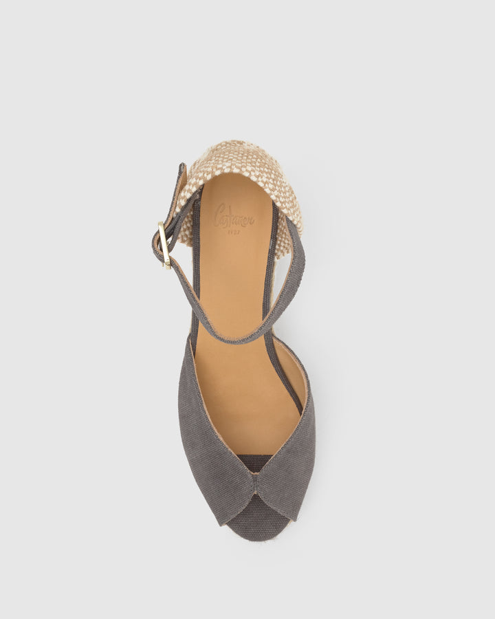 Castañer Calzado de Mujer estilo Sandalia con Cuña de 7cm de altura | Castañer Precio de fábrica