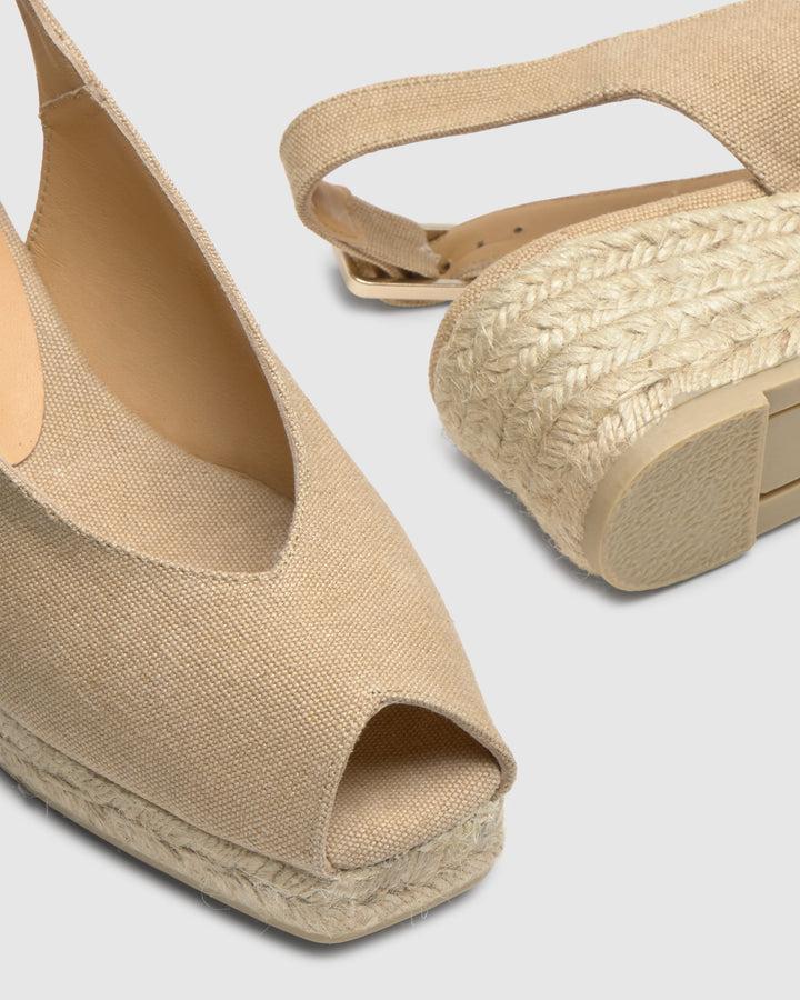 Castañer Calzado de Mujer estilo Peep Toe con Cuña de 5cm de altura | Castañer Precios de Black Friday