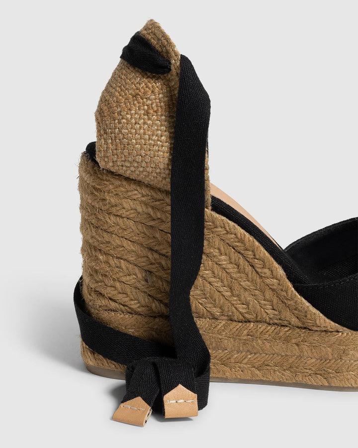 Castañer CASTAÑER | Alpargatas Carina en algodón orgánico cierre mediante lazada y cuña de 11cm. – Castañer En oferta