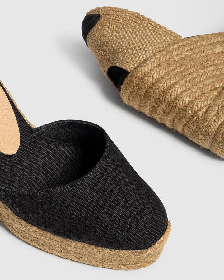 Castañer CASTAÑER | Alpargatas Carina en algodón orgánico cierre mediante lazada y cuña de 11cm. – Castañer En oferta