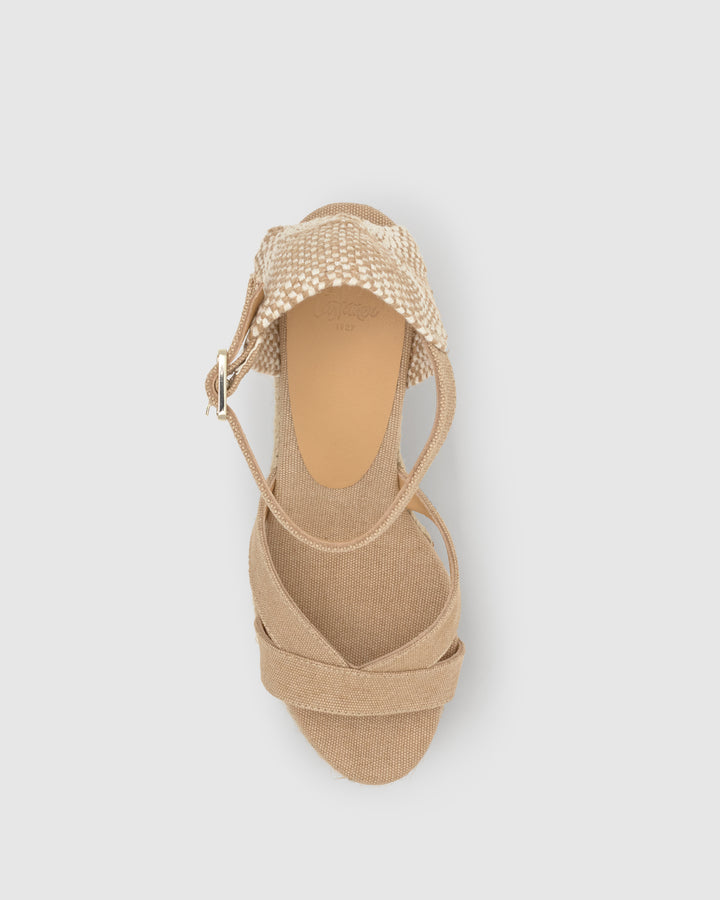 Castañer Alpargata de Mujer estilo Sandalia con Cuña de 11cm de altura | Castañer Rebajas de fábrica
