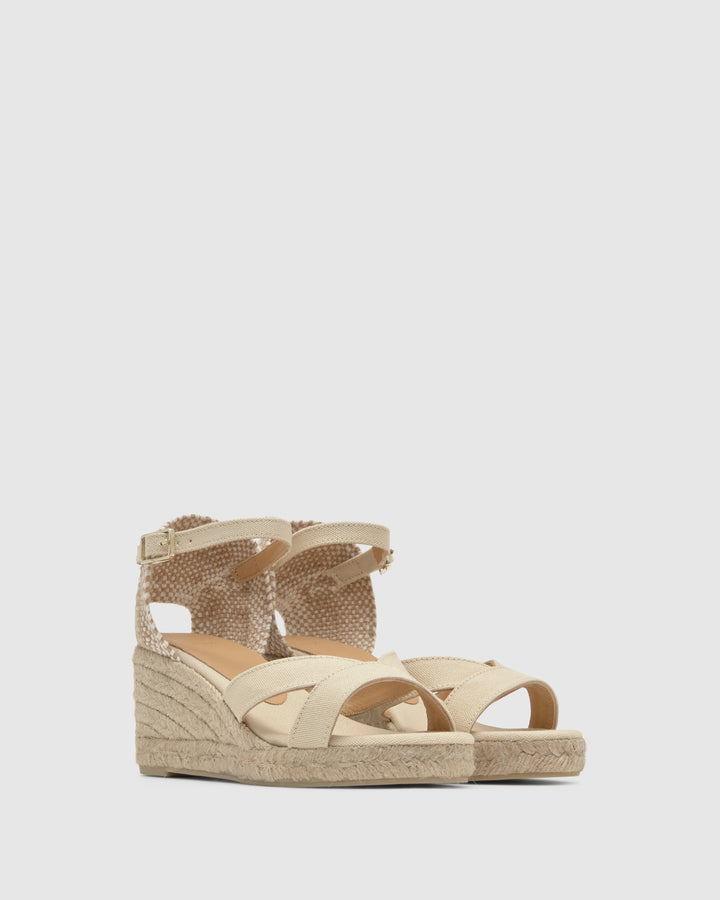 Castañer Alpargata de Mujer estilo Sandalia con Cuña de 7cm de altura | Castañer
