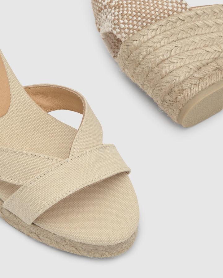 Castañer Alpargata de Mujer estilo Sandalia con Cuña de 7cm de altura | Castañer Descuento