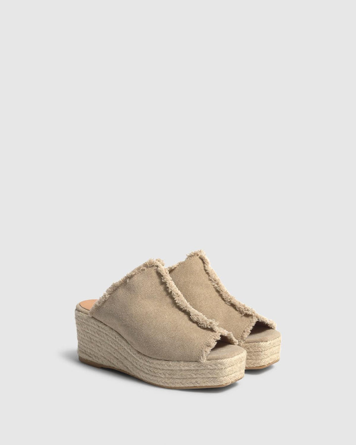 Castañer CASTAÑER | Alpargatas zueco Queral elaborada en lona de algodón yute en color natural y cuña de 6cm. – Castañer Oferta especial