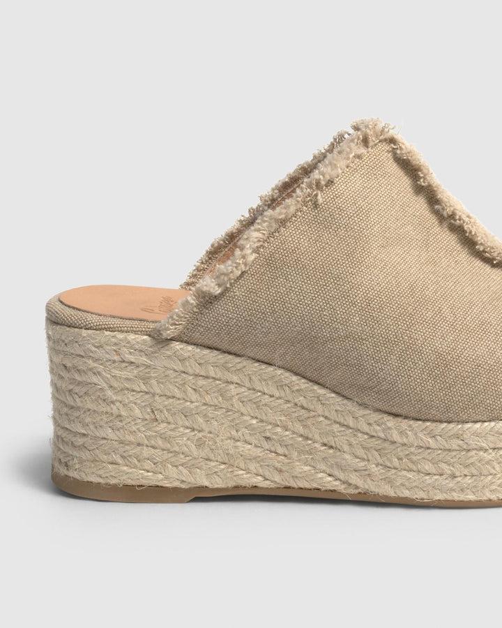 Castañer CASTAÑER | Alpargatas zueco Queral elaborada en lona de algodón yute en color natural y cuña de 6cm. – Castañer Oferta especial
