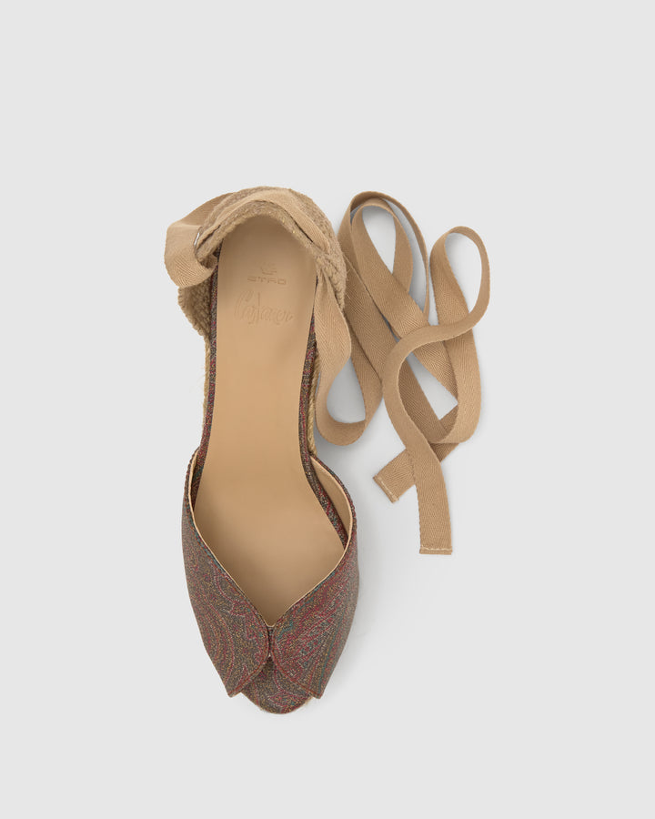 Castañer Alpargata de Mujer estilo Sandalia con Cuña de 7cm de altura | Castañer Precio de fábrica