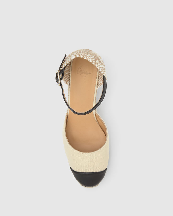 Castañer Alpargata de Mujer estilo Pala Talon con Cuña de 7cm de altura | Castañer Ofertas de temporada