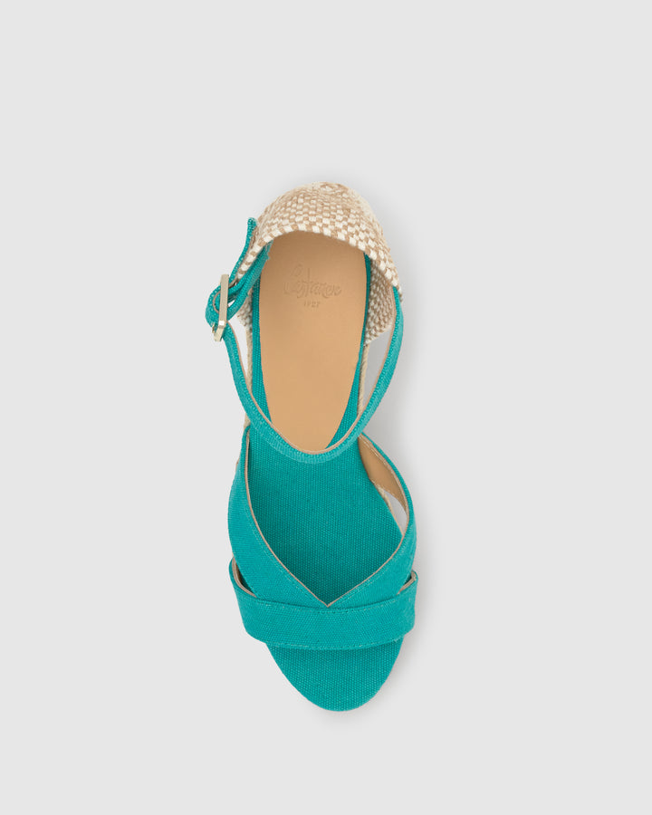 Castañer Alpargata de Mujer estilo Sandalia con Cuña de 7cm de altura | Castañer Ofertas