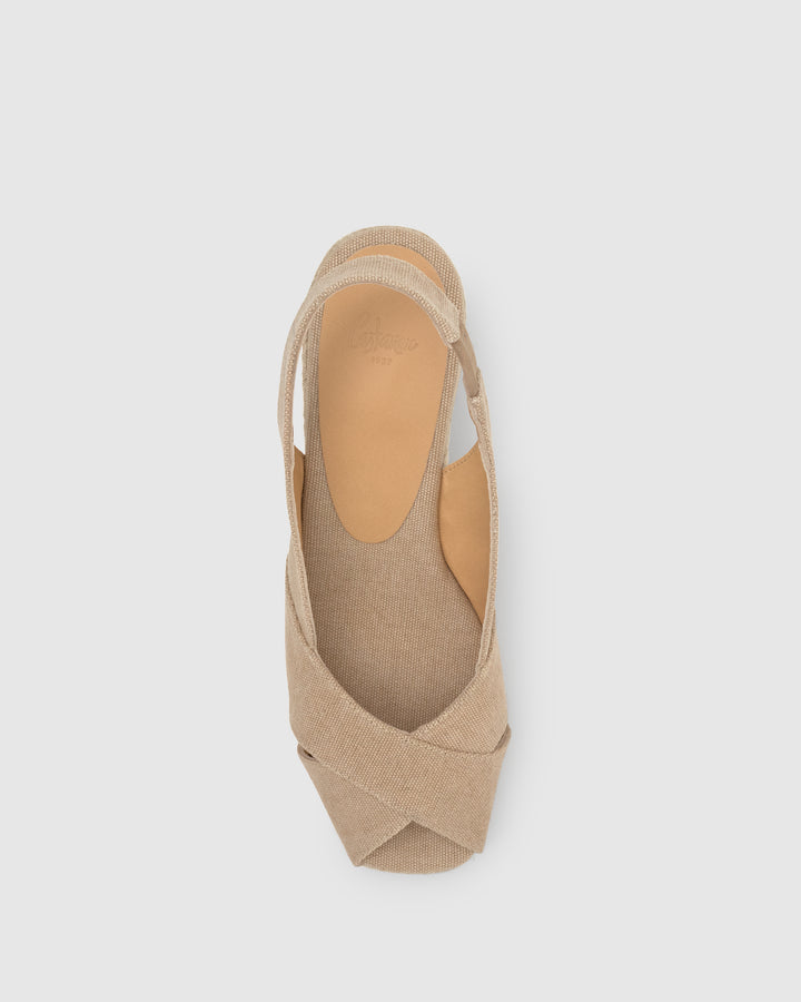 Castañer Alpargata de Mujer estilo Peep Toe con Cuña de 7cm de altura | Castañer Rebajas baratas