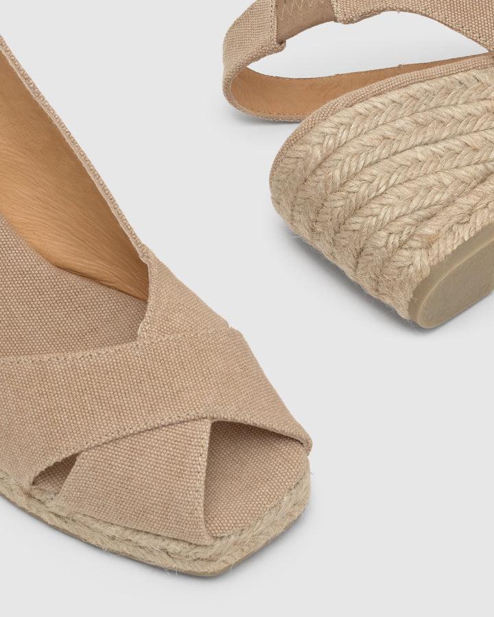 Castañer Alpargata de Mujer estilo Peep Toe con Cuña de 7cm de altura | Castañer Rebajas baratas
