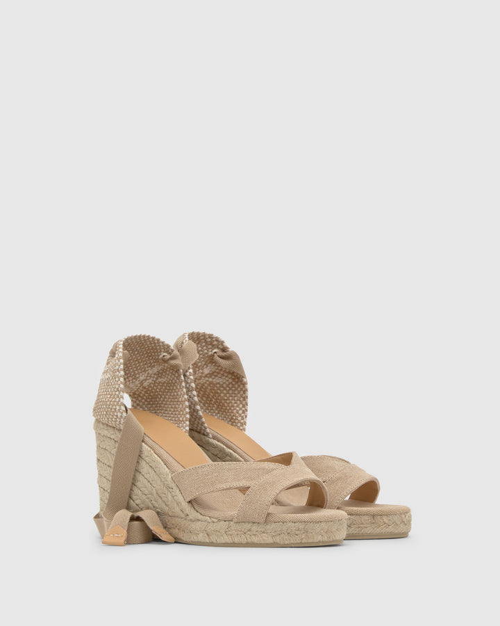 Castañer Alpargata de Mujer estilo Sandalia con Cuña de 9cm de altura | Castañer