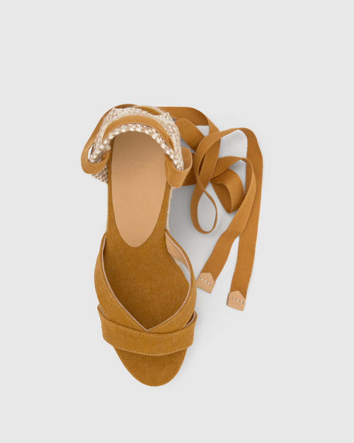 Castañer Alpargata de Mujer estilo Sandalia con Cuña de 9cm de altura | Castañer Ventas relámpago