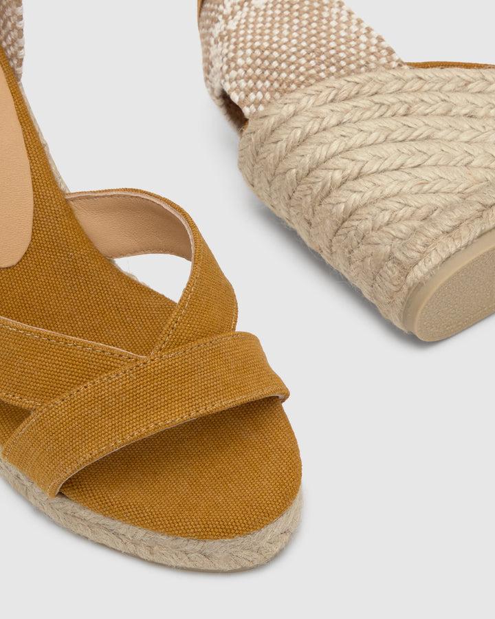 Castañer Alpargata de Mujer estilo Sandalia con Cuña de 9cm de altura | Castañer Ventas relámpago