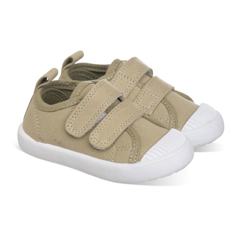 Chetto Lona color verde caqui fácil de combinar con dos Velcros puntera de goma y gran flexibilidad Último día