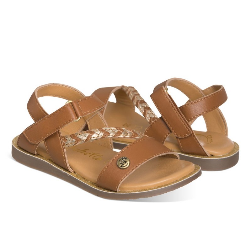 Chetto Sandalia moka para NIÑA en piel Rebajas top
