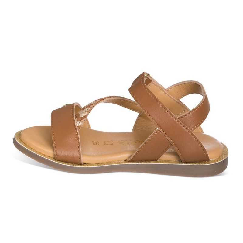 Chetto Sandalia moka para NIÑA en piel Rebajas top