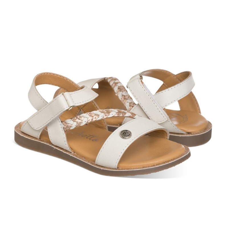 Chetto Sandalia color blanca para NIÑA 100% piel Envío gratis