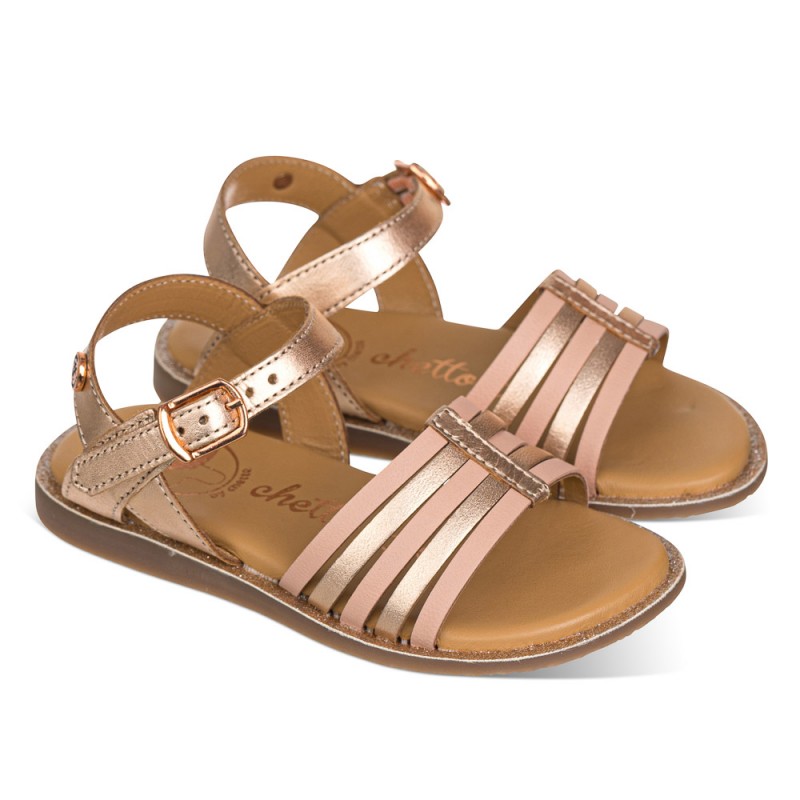 Chetto Sandalia bicolor elegante piel Rebajas top